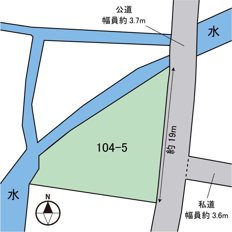 浪岡若松売地Ａ 間取図・土地図