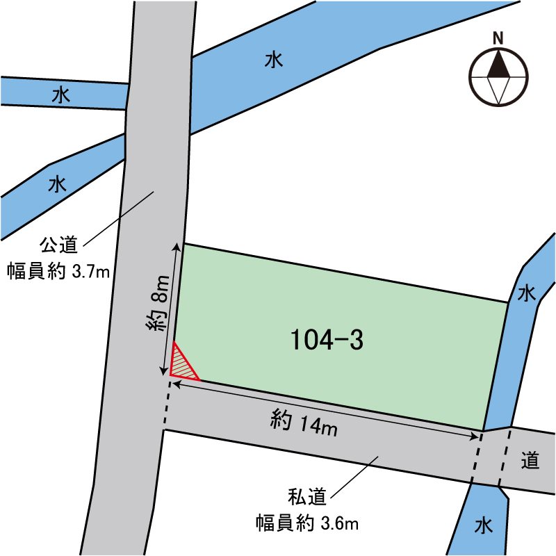 浪岡若松売地Ｂ 間取図・土地図