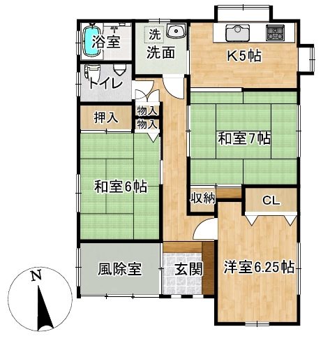 弘前市独狐笹元中古住宅 間取図・土地図