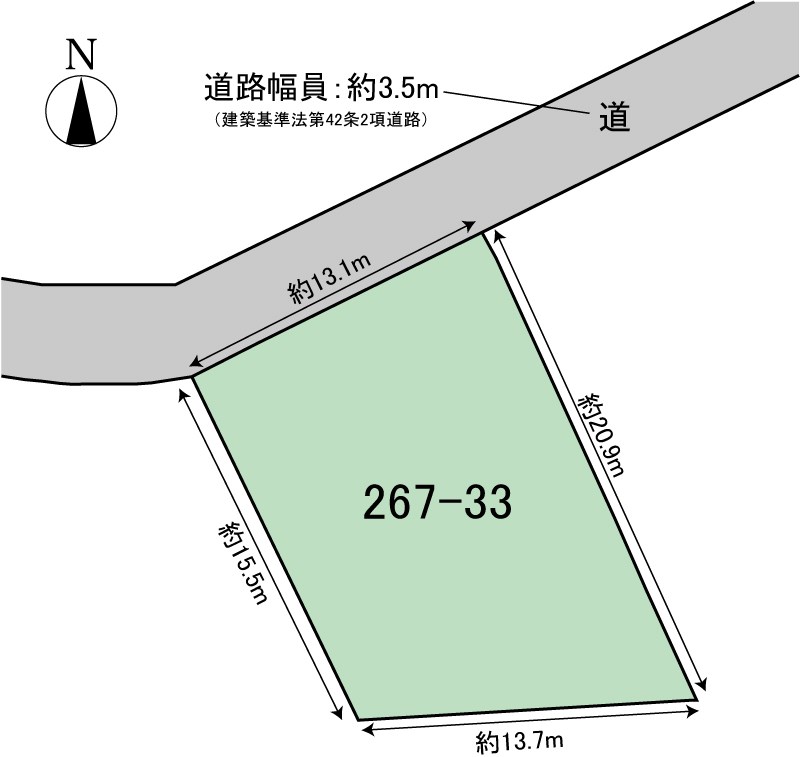 奥野3丁目売地 間取図・土地図