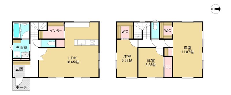 八戸市新井田西　A棟 間取図・土地図