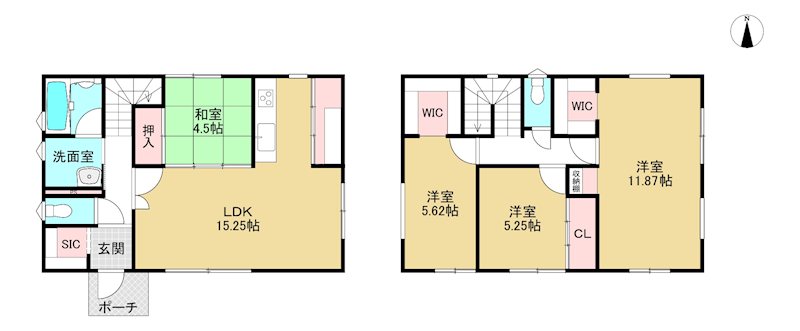 八戸市新井田西　B棟 間取図・土地図