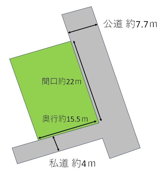 つがる市木造日向40-22土地 間取図・土地図