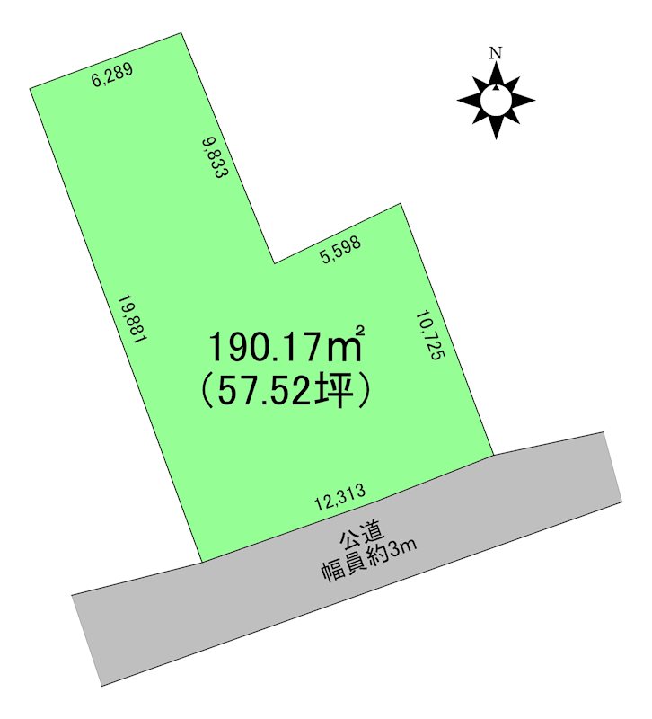 八戸市大字山伏小路　売土地 間取図・土地図