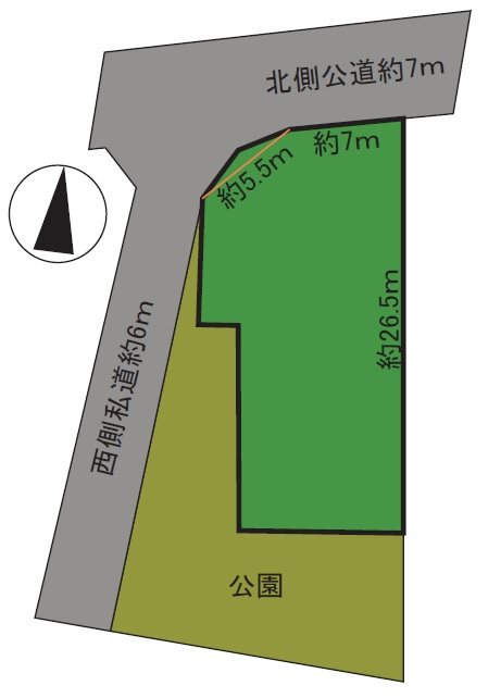 俵元1丁目5番1土地 間取図・土地図