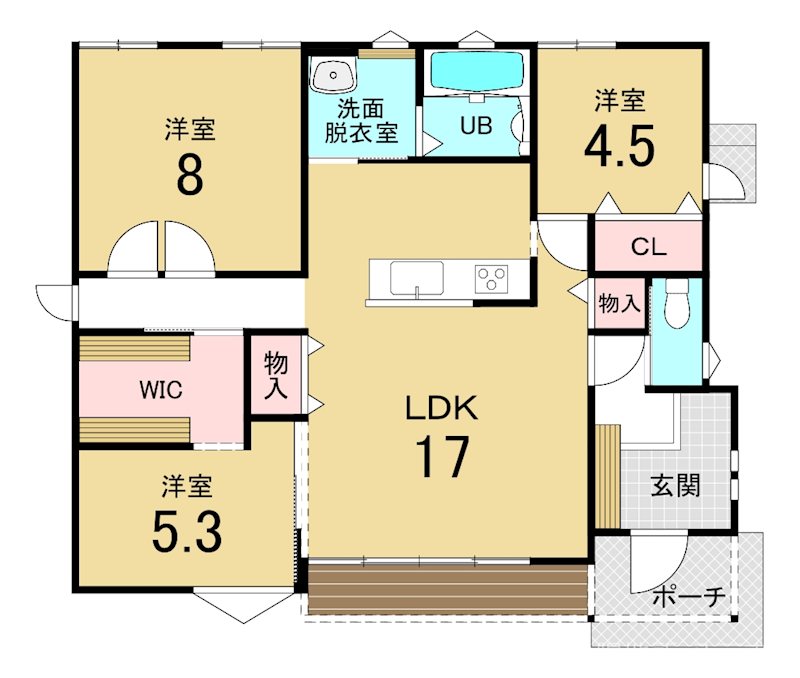 八戸市大字田面木字長者森　中古戸建 間取図・土地図