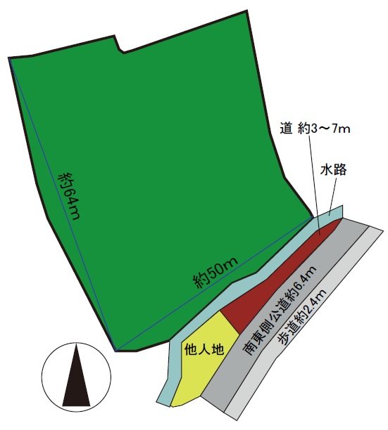 平川市新屋町松下土地 間取図・土地図
