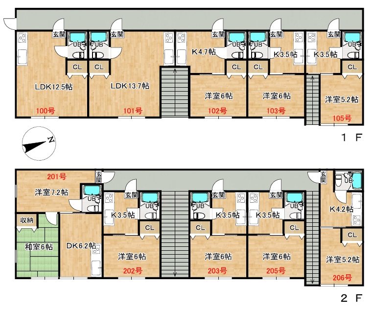 デュークハウス【収益物件】 間取図・土地図