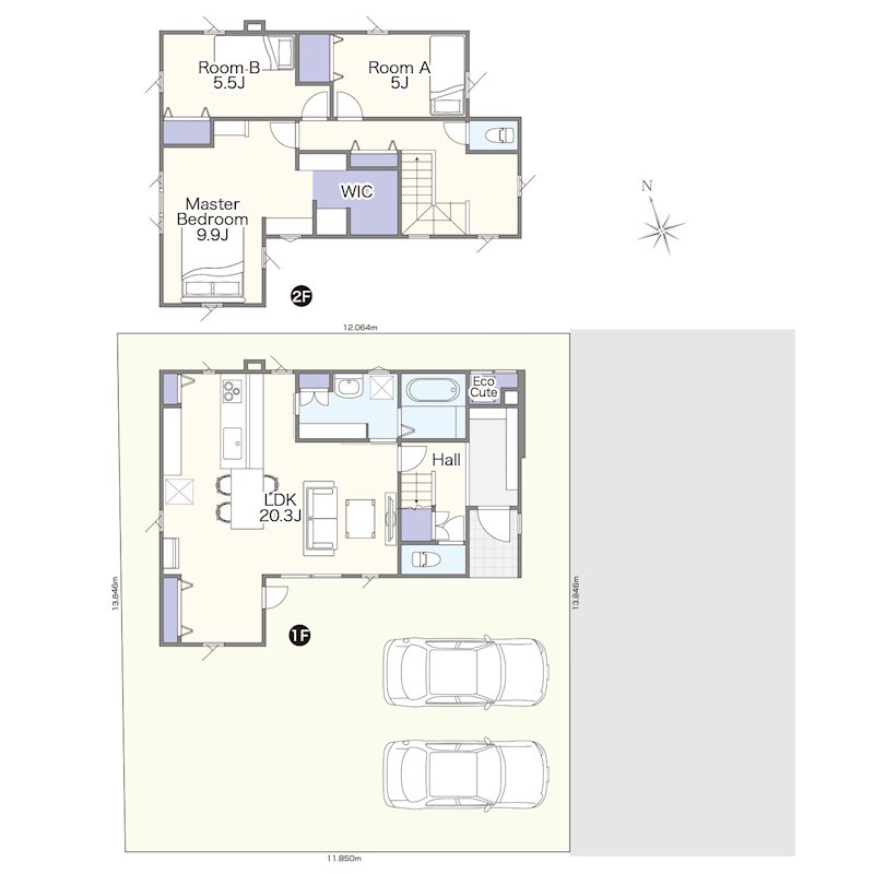 Suncity俵元Ⅱ期No7 間取図・土地図