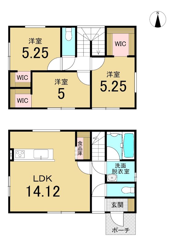 八戸市根城　A棟 間取図・土地図