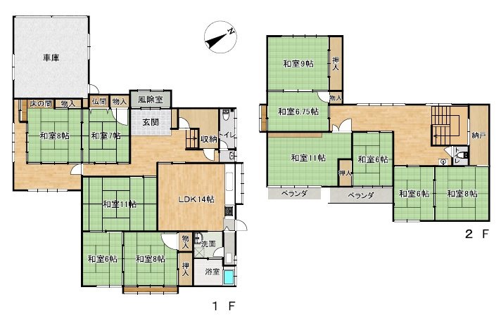 松原東5丁目中古住宅 間取図・土地図