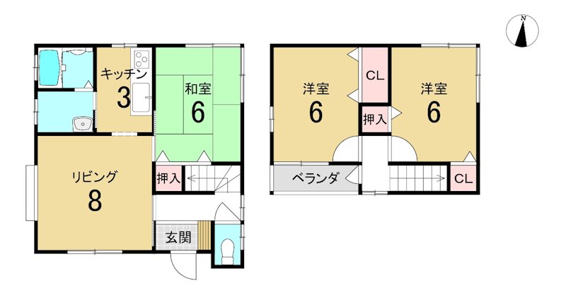 八戸市大字妙字間山　中古戸建 間取図・土地図