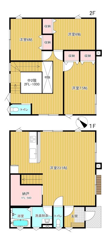 清原三丁目中古住宅 間取図・土地図