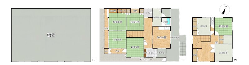 弘前市百沢高田76番2、3 間取図・土地図