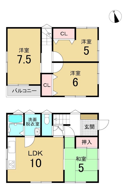 八戸市南白山台二丁目　中古戸建 間取図・土地図