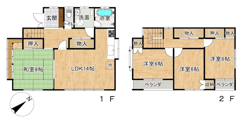 取上3丁目中古住宅 間取図・土地図
