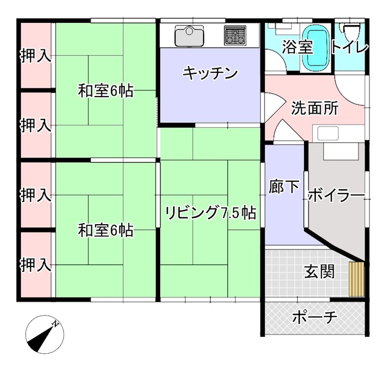 五所川原市大字湊字千鳥74-2、74-3 間取図・土地図
