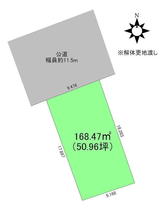 八戸市小中野8丁目　売土地 間取図・土地図