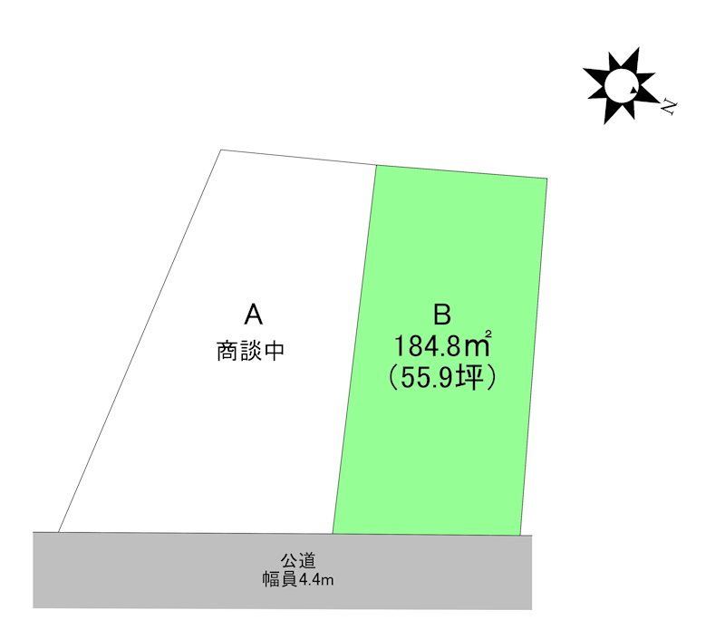 青森県八戸市田面木美濃助平 間取図・土地図