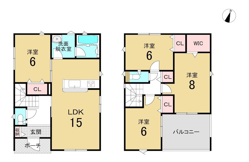 八戸市小中野第7　1号棟 間取図・土地図