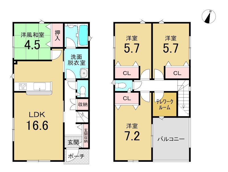 八戸市小中野第7　4号棟 間取図・土地図