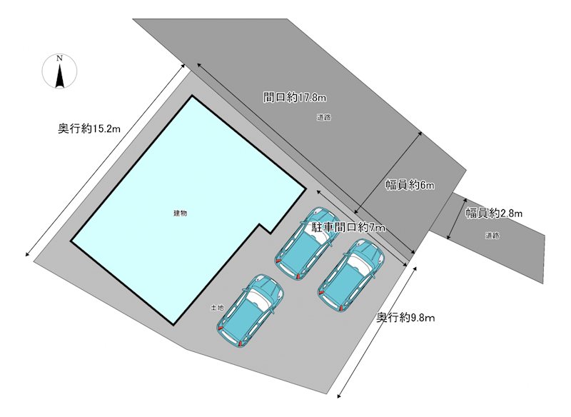 三戸郡五戸町字中道十文字　中古戸建 区画図