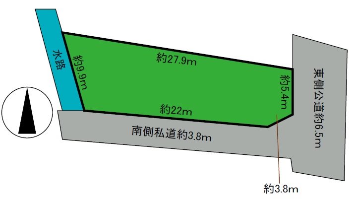 弘前市稔町5番23土地 間取図・土地図