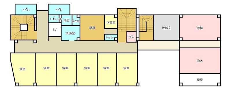 五所川原市旭町59-4他３筆　病院＋住宅 間取図・土地図
