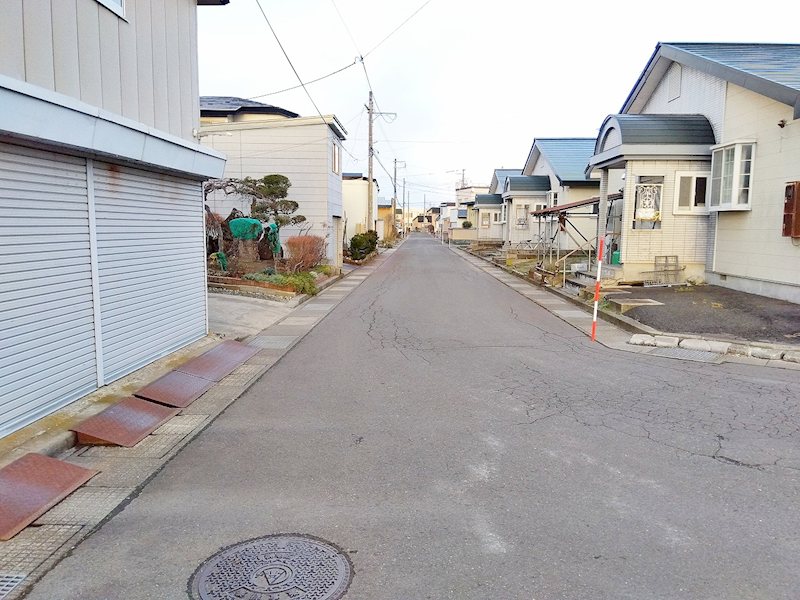 藤崎町榊亀田土地 現地写真（前面道路含む現地写真）