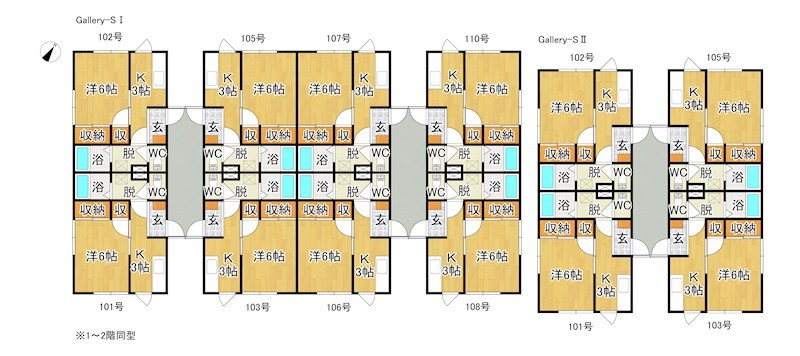 Ｇａｌｌｅｒｙ－ＳⅠ＆ＳⅡ【収益物件】 間取図・土地図