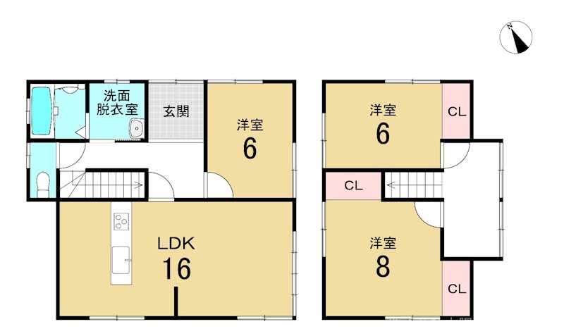八戸市大字鮫町字ハン木沢　中古戸建 間取図・土地図