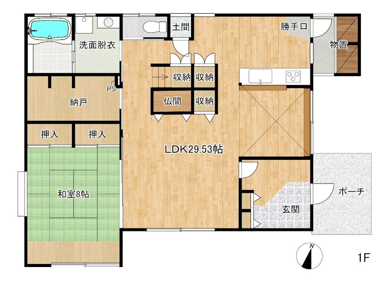 東台六丁目中古住宅 間取図・土地図