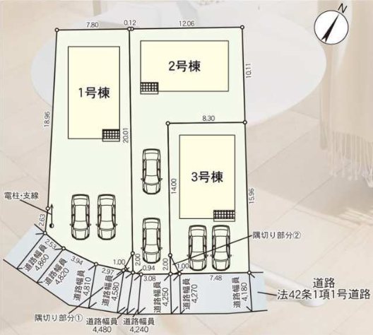 八戸市長者第6　2号棟 全体区画図