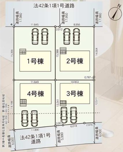 八戸市売市第4　4号棟 区画図