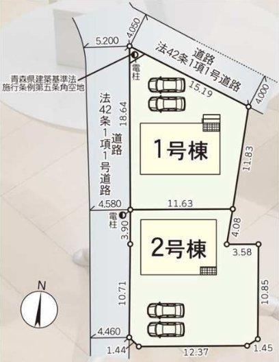 八戸市糠塚第4　1号棟 区画図