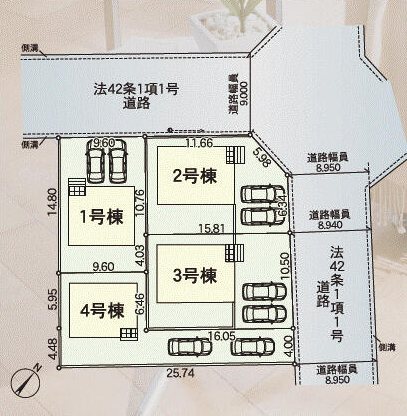 八戸市青葉第4　4号棟 区画図