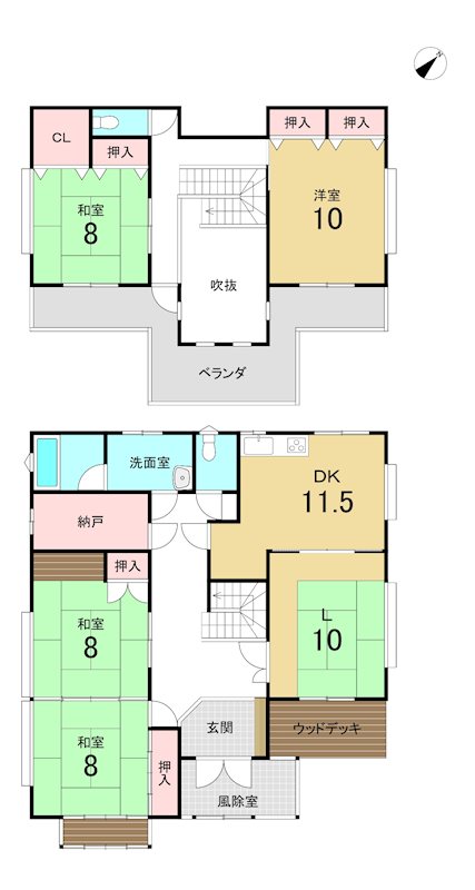 八戸市大字田面木字上田面木　中古戸建 間取図・土地図