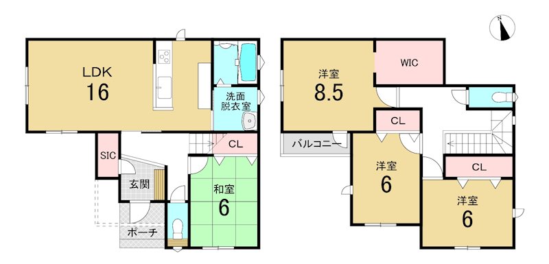 八戸市沼館1丁目　B1 間取図・土地図
