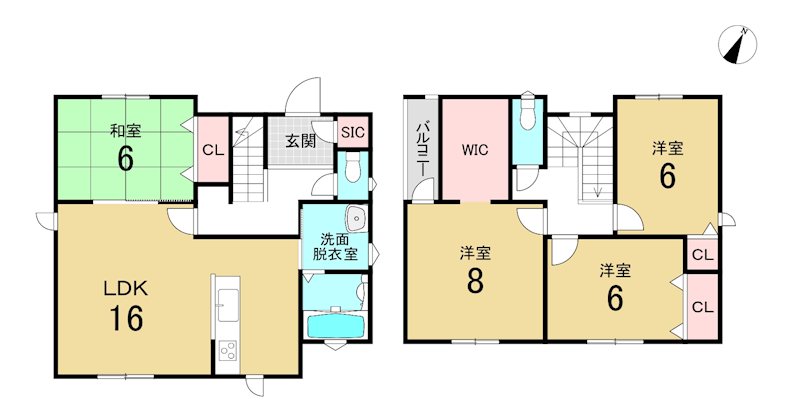 八戸市江陽1丁目　A棟 間取図・土地図