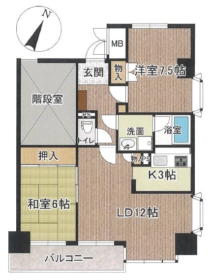 パストラルハイム弘前604号 間取図・土地図