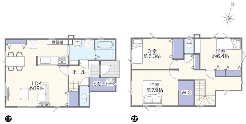 サンヴィラージュ唐笠柳No.7　新築住宅 間取図・土地図