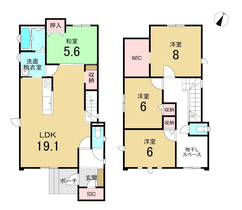 八戸市根城7丁目　A棟 間取図・土地図
