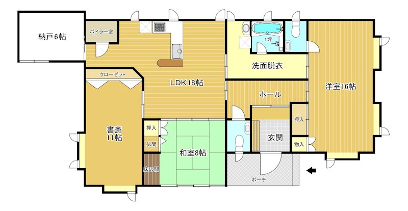 弘前市袋町　中古住宅 間取図・土地図