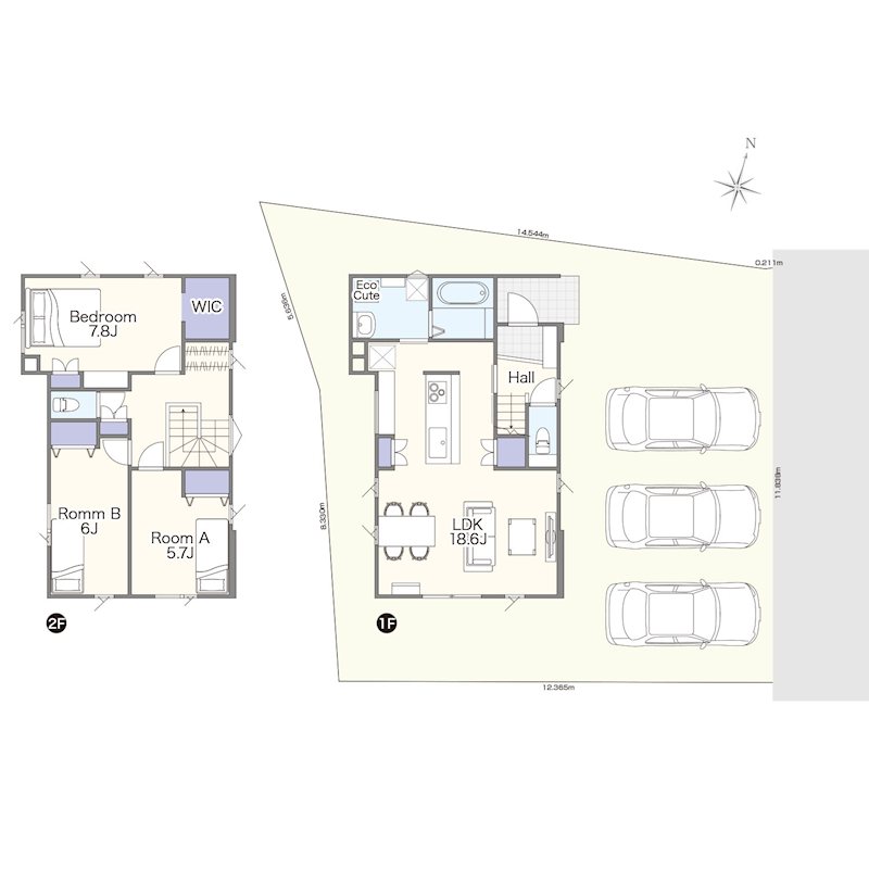 Suncity俵元Ⅱ期No10 間取図・土地図