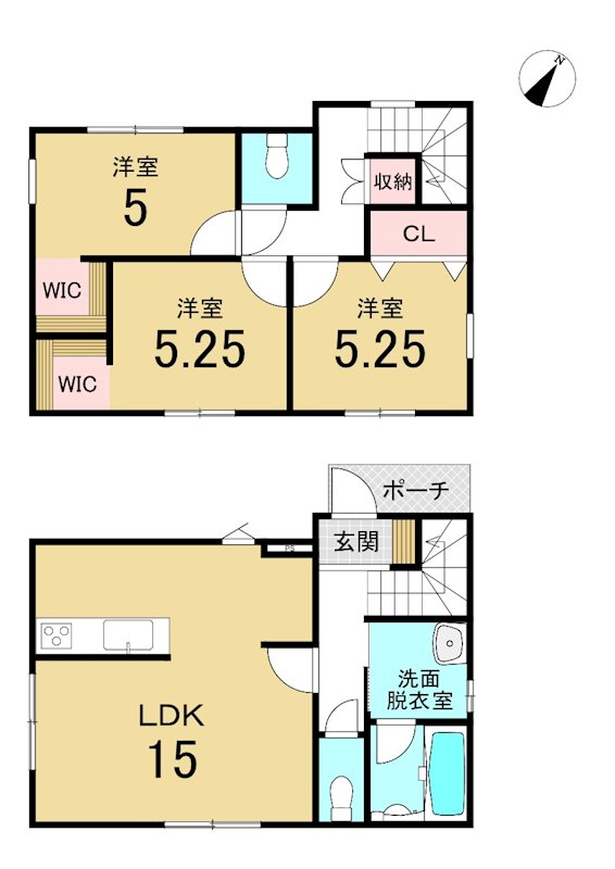八戸市大字長苗代字内舟渡　A棟 間取図・土地図