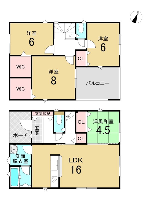 八戸市長苗代第12　1号棟 間取図・土地図