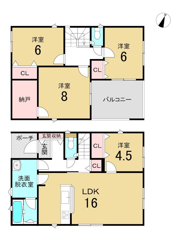 八戸市長苗代第12　2号棟 間取図・土地図