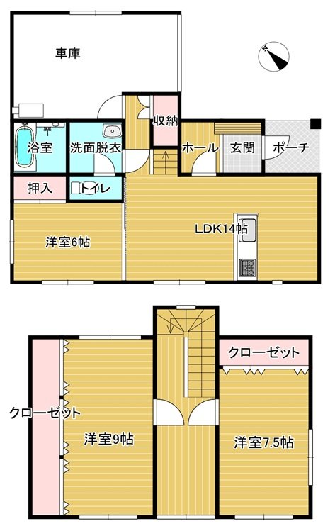 稲実米崎・広田柳沼中古住宅 間取図・土地図