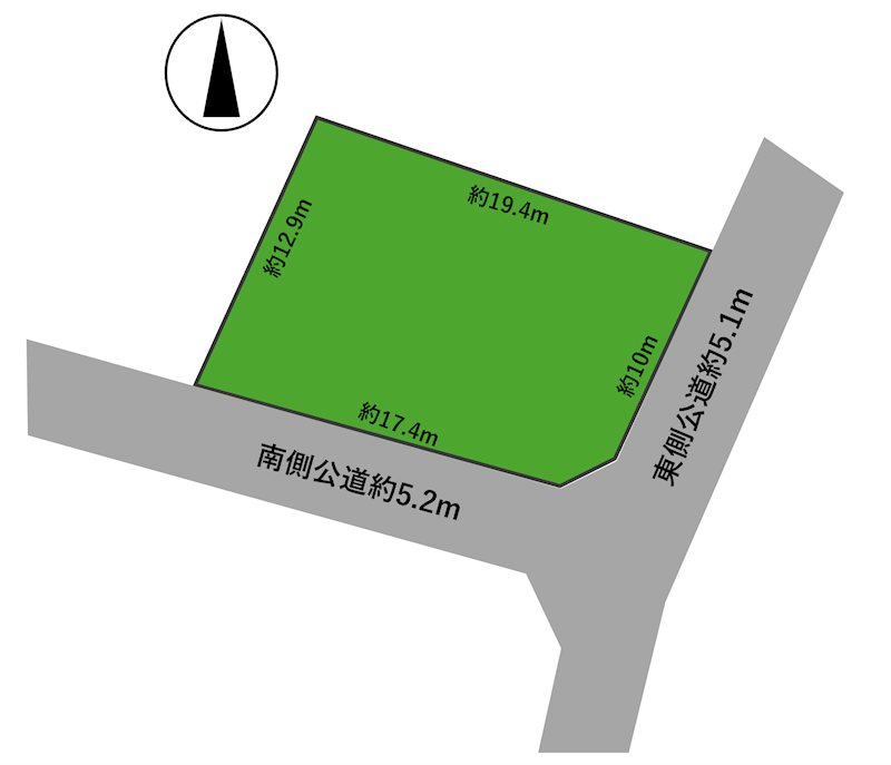 【商談中】清原二丁目土地 間取図・土地図