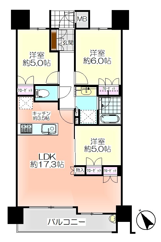MJR千早ミッドスクエア 間取図・土地図